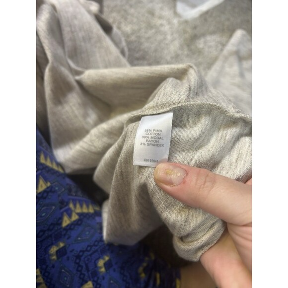 Pure Jill Perfect Asymmetric Knit Sweater 2X Plus Pima Cotton Modal Blend Gray - Picture 4 of 4